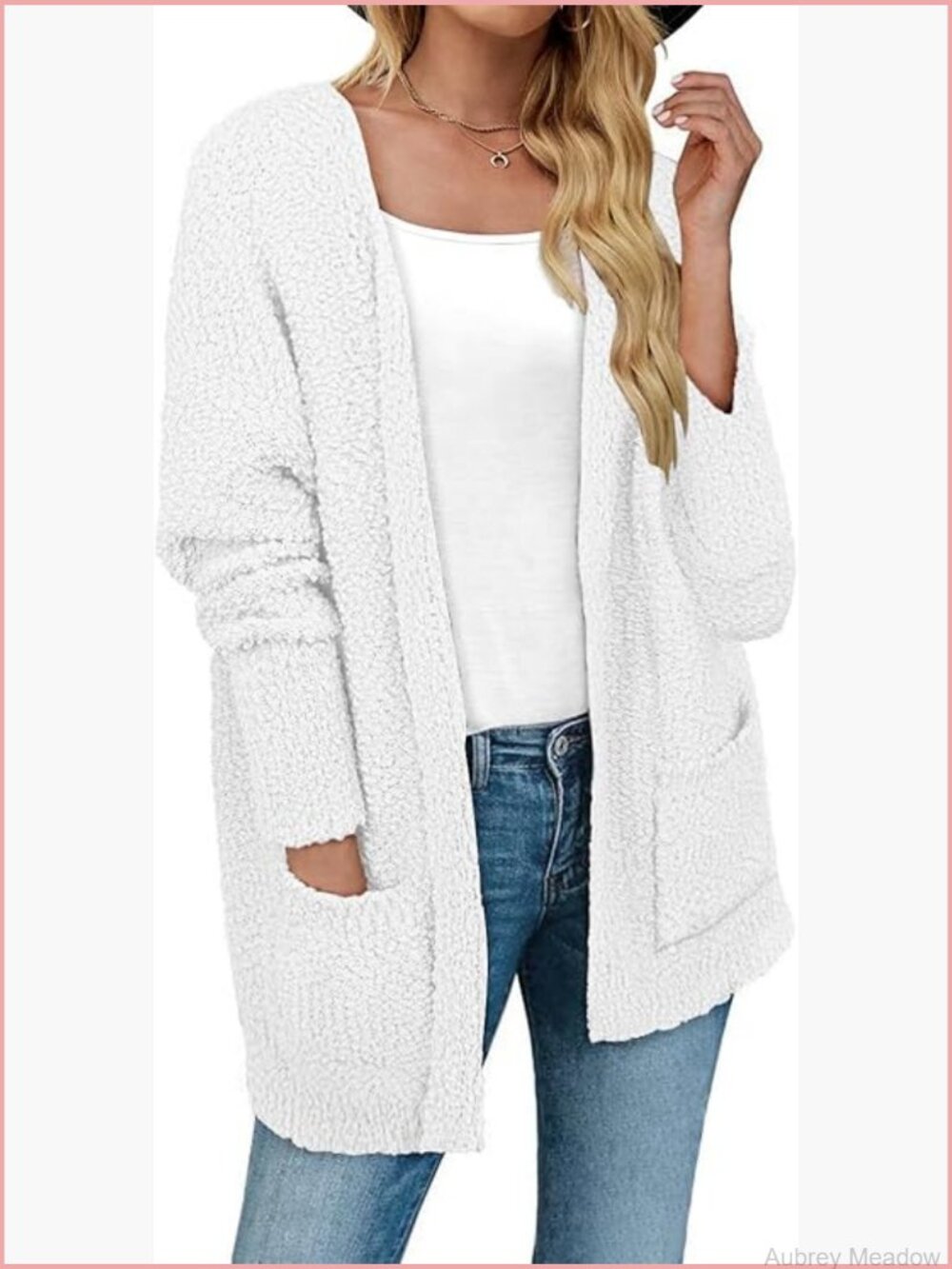 Popcorn Fuzzy Knit Cardigan Open Front Long Sweater Cozy Blanket